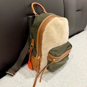 Tory Burch Backpack with Shearling Accent